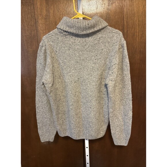 Luca Nobili Sweater Mens L Gray Speckle Cable Knit Shawl Collar Italy Wool Blend - Picture 4 of 5